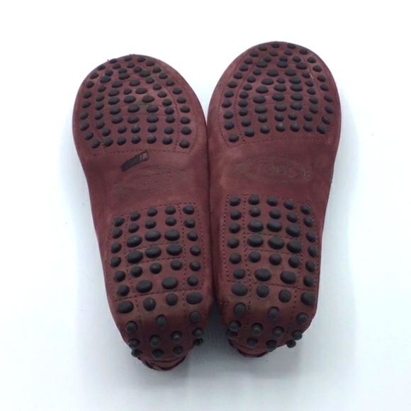 TOD’S Burgundy Suede Driving Loafers Size 36.5 - Picture 8 of 14